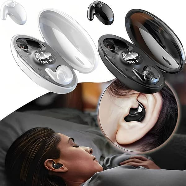 X55 Invisible Wireless Sleeping Headphones, Mini Bluetooth 5.3 Earbuds with Microphone Noise Cancellation Stereo