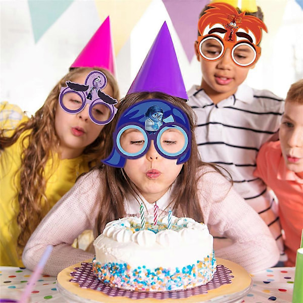12 stk. Inside Out festpapirbriller rekvisitter fotoboks rekvisitter sjove selfie fødselsdagsbørn loot festtasker fyldstoffer gaver legetøj strømpe gave