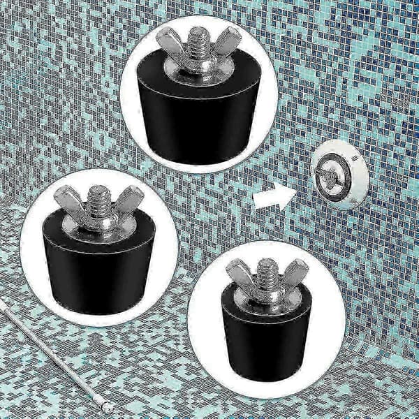 6-pack 3 storlekar poolvinterplugg för poolhål, expansionspluggar för ovanjordspoolskimmer, HY-26