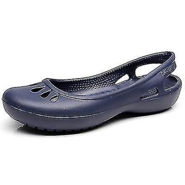 Dame Strandsko Slippers Damesko Træsko Jelly Sandaler Skridsikre Vandtætte Havesko Navy W6(36)