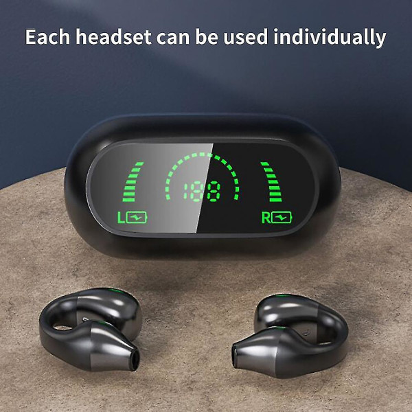 Öronklämma Hörlurar Bluetooth Bone Conduction, Smärtfri Bekväma trådlösa hörlurar