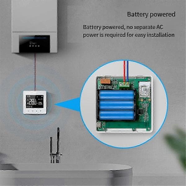 Tuya ZigBee Termostat Smart Home Batteridrevet Temperaturregulator til Gaskedel Fungerer med Stemmeassistent White