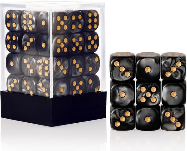36 Stykker 12 mm 6-sidet Mini Terningesæt, Perlemønster D6 Spil Terningesæt, 6-sidet Standard Spil Terninger til Brætspil Terningespil Klasseværelsesundervisning Terninger Spil