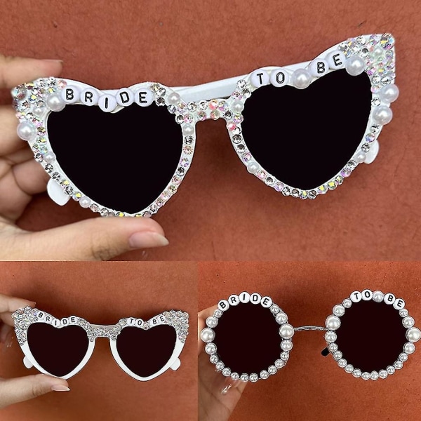 Bride To Be Heart Solbriller i stelform til kvinde Carnivals Fest solbriller B