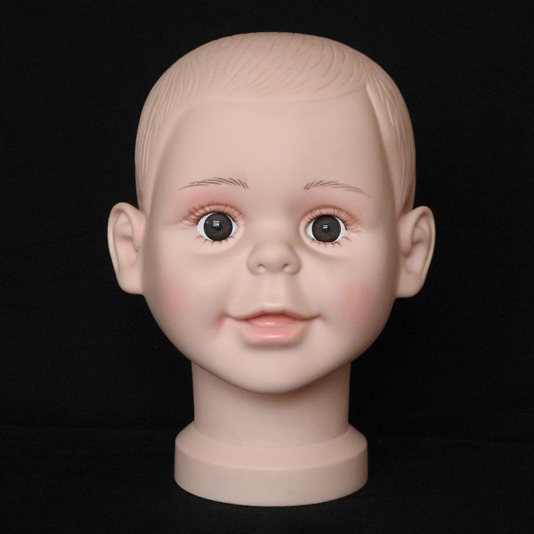 Lille Kid Dreng Mannequin Hoved Pvc Børn Hat Display Mold Hovedbeklædning Kasketholder L