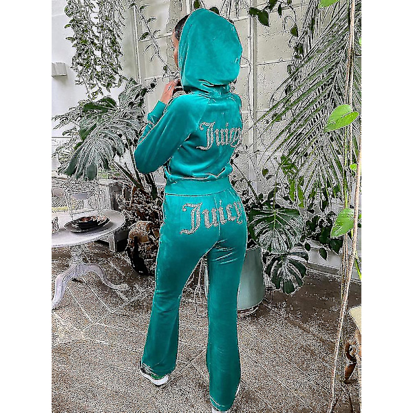 Velour Juicy Sying Dress Hettegensere Fløyel Glidelås Genser Og Bukser Set Sportswear 2023 Dame Vår/høst Joggedress Crop Topbeste gave til jul Red M