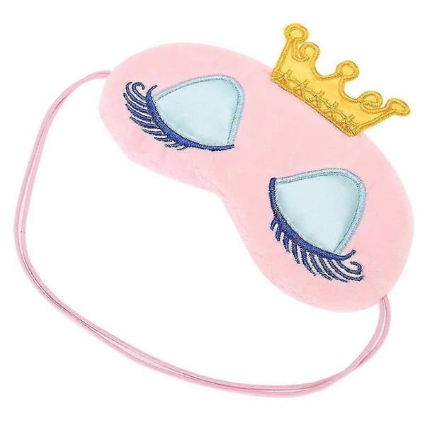 Söt Krona Långa Ögonfransar Törnrosa Ögonskydd Sovmask Ögonskugga Blindfold Rosa