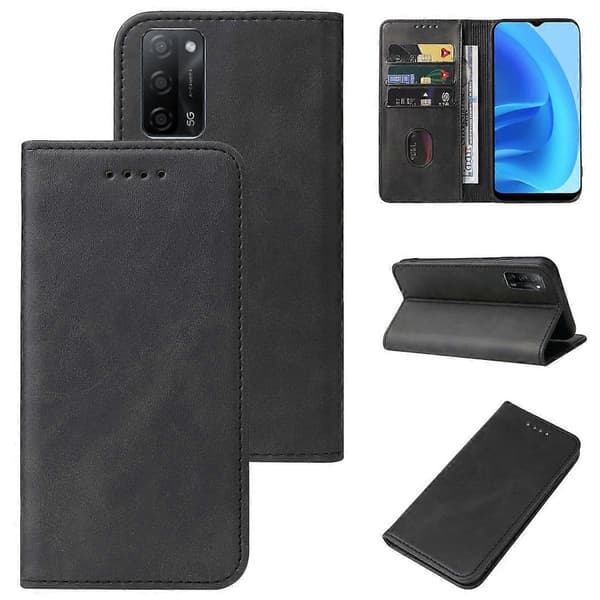 Magnetiskt läderfodral för OPPO A53s 5G Black