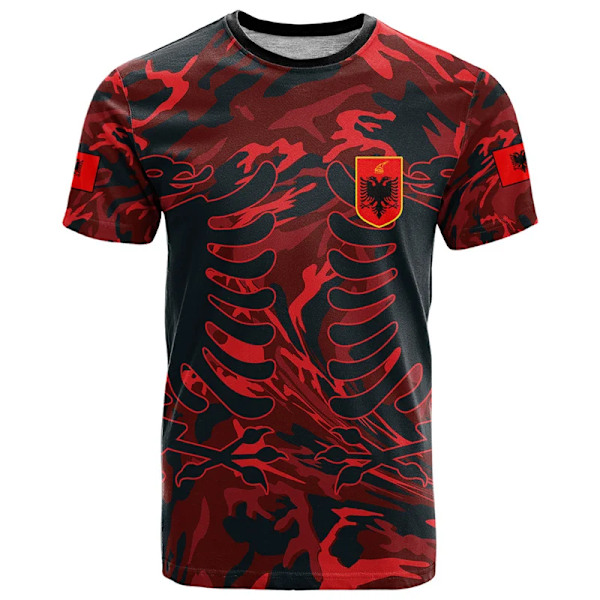 Fotboll Albanien Tröja 2025 Fotbollslag T-Shirt 3D T-shirts Beige 150 (11T-12T)