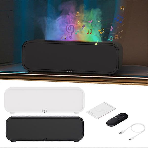 Oppgradert 7-farget lys aromaterapi-diffuser multifunksjonell aroma-diffuser med nattlys for kontoret Black
