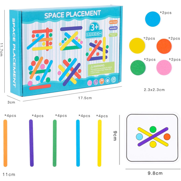 120 stykker Tangram-puslespil til børn, træpuslespil, pædagogiske spil til børn 3 4 5 6 år gamle, Montessori-legetøj, kreative interaktive spil G