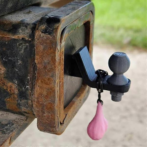 Sjovt anhængertrækdæksel, 2024 Ny 3D Tiny Hitch med Tiny Nuts Trailer Hook Cover med Tiny Nuts Hook Cover 2 stk. Black