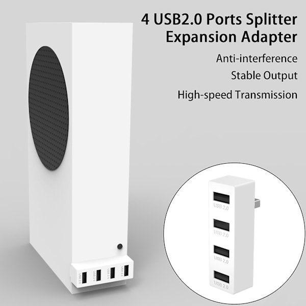 Utvidelsesdokk 4-i-1 uten ventetid Anti-interferens 4 Usb2.0 Spillkonsoller Kontrollere Usb Hub For Xbox Series S