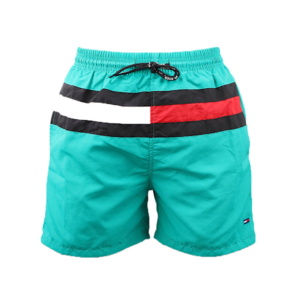 Badbyxor för män, snab torkande strandshorts med fickor och meshfoder, sommar fritid fitness shorts green