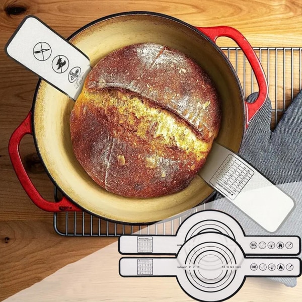Tyuhe 2 stk silikonbrødslynge for nederlandsk ovn Non-stick Gjenbrukbar bakematte med lange stropper Varmebestandig gryteholder Multicolor