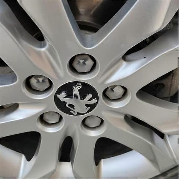 Sæt med 4 Peugeot navkapsler i sort - krom