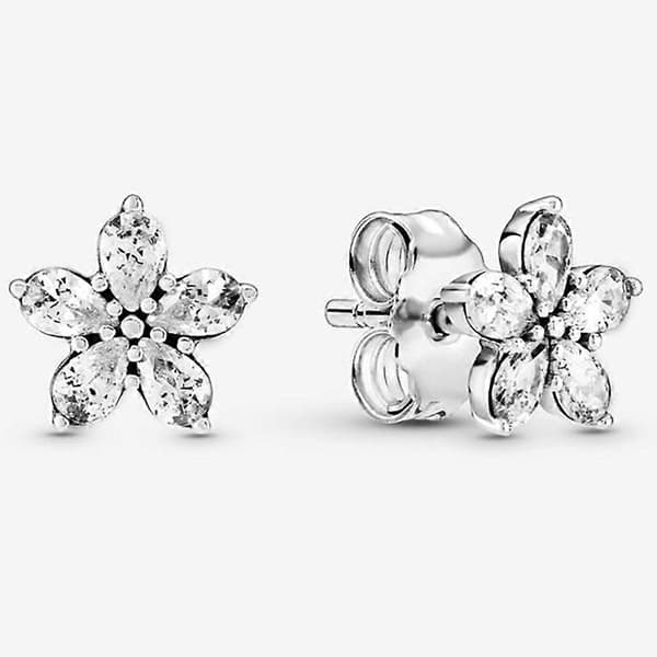 Pandora Sparkling Snowflake Sølv Ørestikker 299239C01, Inkluderer Original Æske