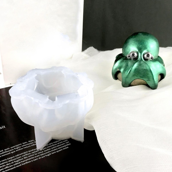 Blæksprutteform Tredimensionelt gør-det-selv-håndværk 3D blæksprutteduftende stearinlys Silikoneform til hjemmet