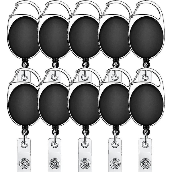 Utdragbar nyckelring, 10-pack ID-kort, infällbar ID-korthållare Nyckelrulle, nyckelpresent