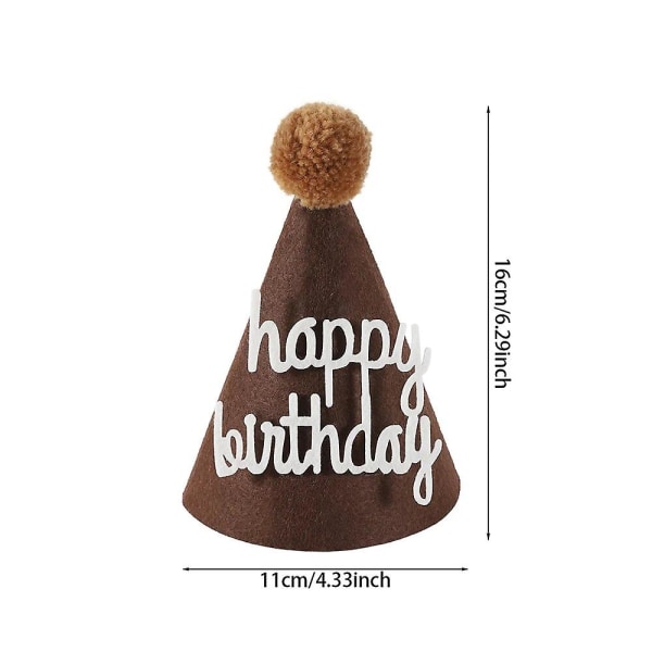 Lasten ruskea kahvikarhu Hyvää syntymäpäivää hattu 1. 2. 3. vuoden ikäinen kruunuvalokuva rekvisiitta Lasten ensimmäisen syntymäpäiväjuhlan baby shower sisustus Birthday Hat 1