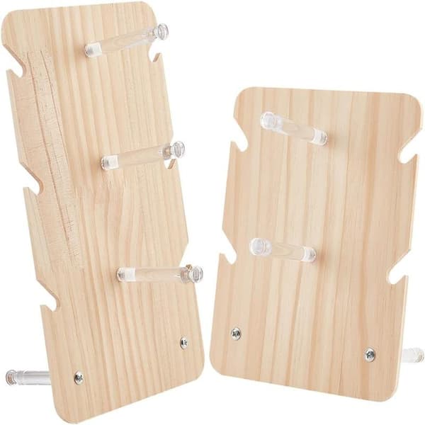 2 sæt solbrille displaystativ, træ displaystativ 3-lags/2-lags brilleholder briller