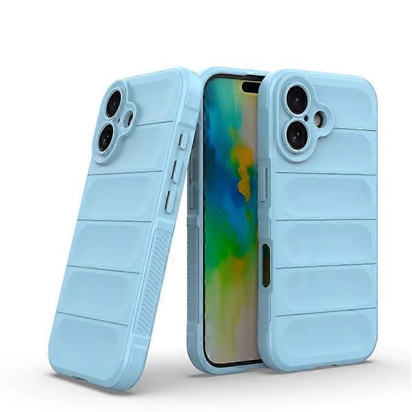 Kompatibel med iPhone 16 Plus-deksel Robust TPU Støtsikkert Mobiltelefondeksel LightBlue