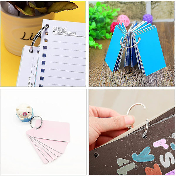 50 Pack Binder Ringe 25mm Metal Loose Leaf Bog Ringe Nøgleringe