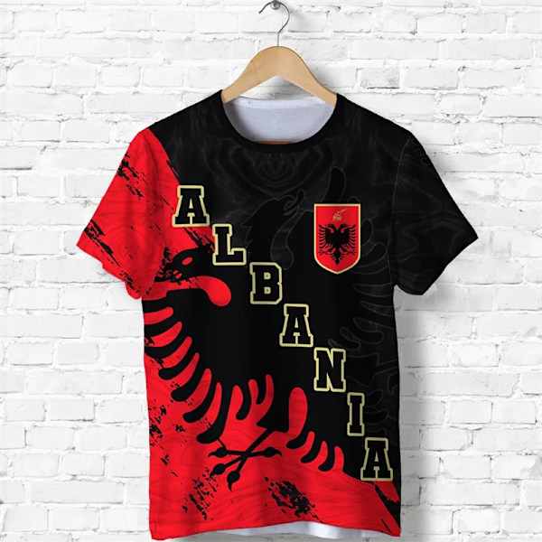 Fotboll Albanien Tröja 2025 Fotbollslag T-Shirt 3D T-shirts PURPLE 100 (4T)