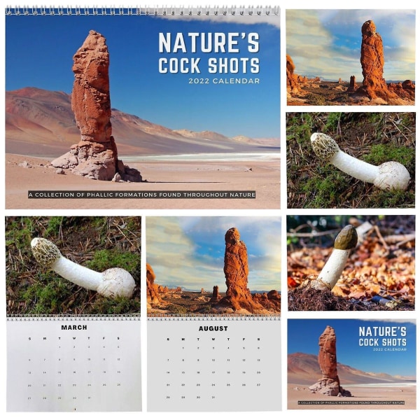 Nature's Dicks Calendar 2024, Nature's Cock Shots 2024 Väggkalender från januari till december för tidsplanerare, julklapp 2pcs