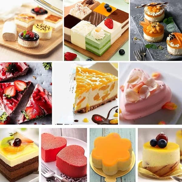 Kakeringer Matlagingsringer Dessertmousseform Rustfritt stål med trykkere for dessertlaging (6 stk)