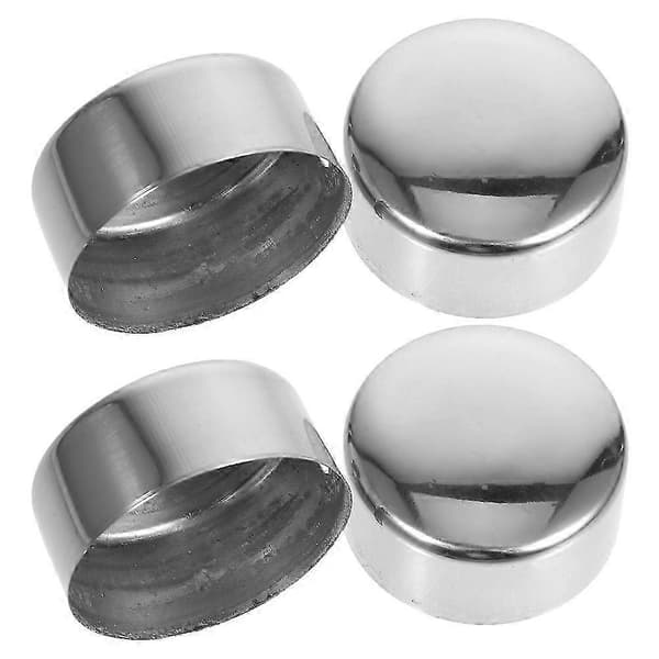 Runde Håndløper Endestykker 50mm Rustfritt Stål Hjemmeskinne Deksel Sikker 4 Stk Silver