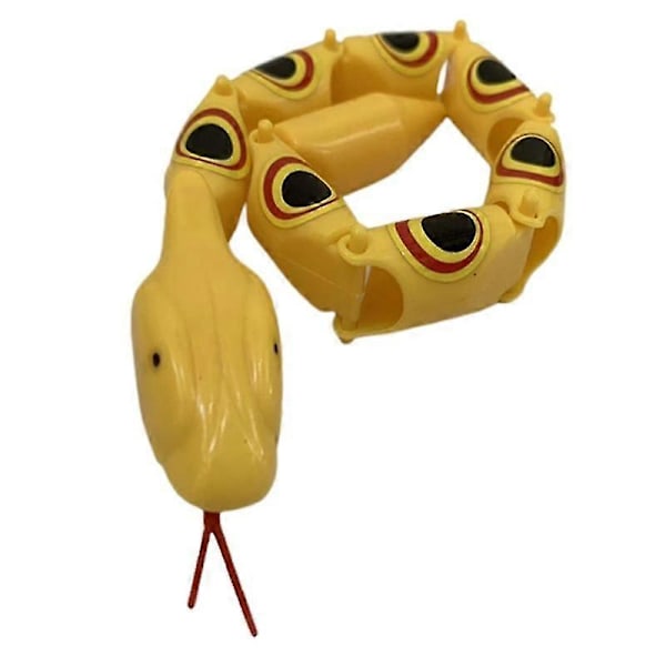 Vriden Ledad Orm Nostalgisk Lättviktig Plast Rolig Ledad Orm Skämtleksak för Nöje Yellow