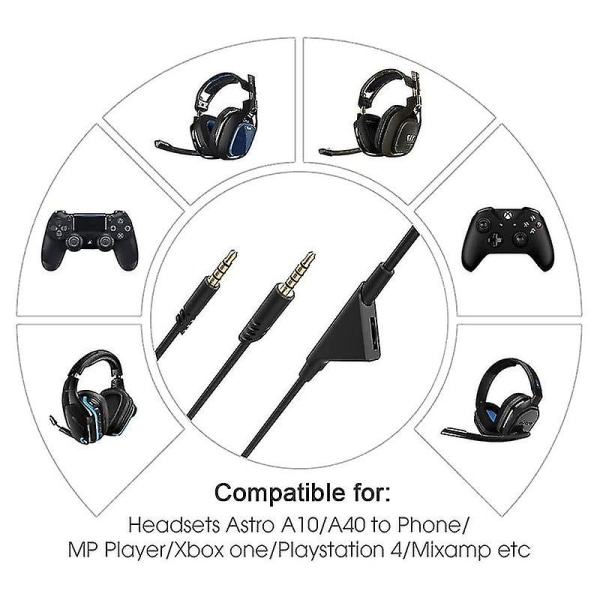 Udskiftningskabel til Astro A10 A40 A30 G233 Gaming Headset Kabel Hfmqv