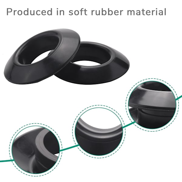 4 stk Universal Kajakk Kano Flåte Padle Åredrypp ringer Splash Guards Ring Paddle Tilbehør Bytt Black