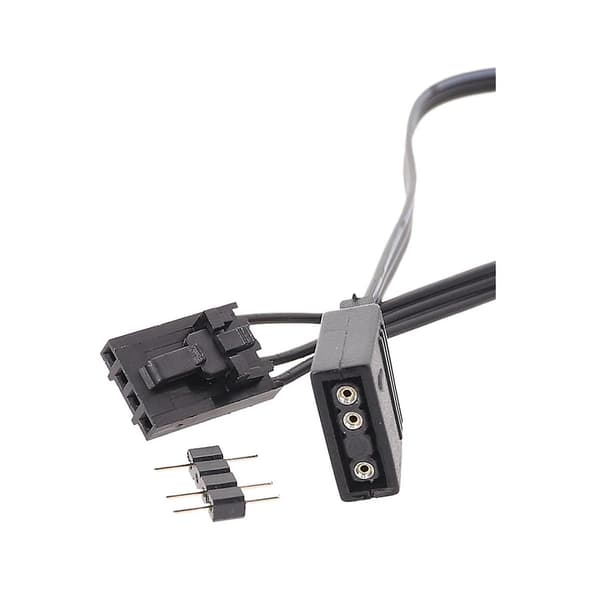 Til 4-bens RGB til standard ARGB 3-bens 5V adapterstik RGB-kabel 25 cm Black