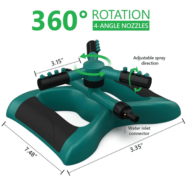 Nurmikon sadetin, automaattinen 360 pyörivä, säädettävä puutarhavesisadetin