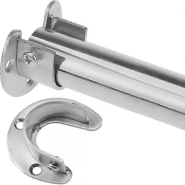 2 pak 25 mm rustfri stål U-formede gardinstangsbeslag til garderobe og draperinger