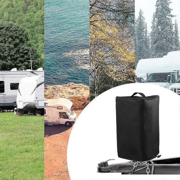 Beskyttende Cover Universal Camper Jack Cover Vandtæt Trailer Tilbehør Sort