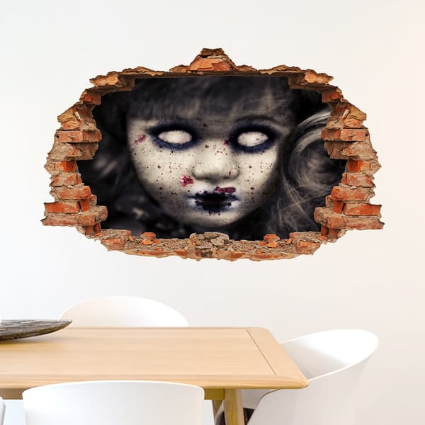 3D Avtagbara Halloween Väggdekaler, Halloween Spöke Vägg