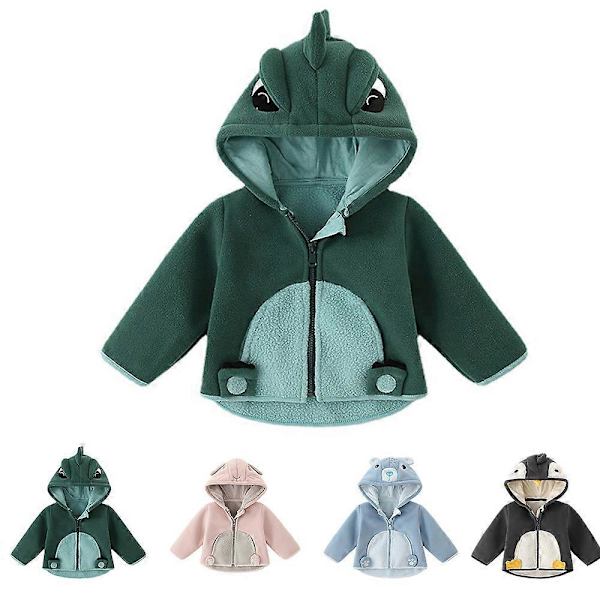 Barnjacka i konstgjord ull, höst-vinter, baby, plysch, tjock, med huva Grey Penguin 90cm