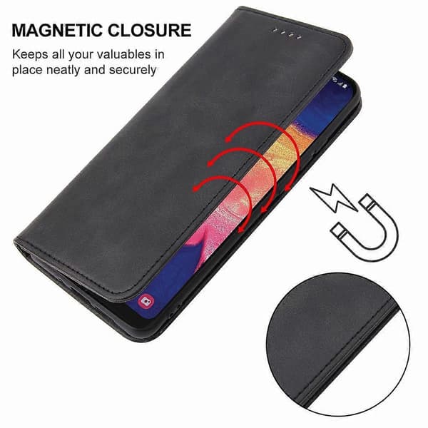 Magnetiskt Läderfodral för Samsung Galaxy A10e Black