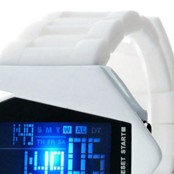 Digitalt Airplane Watch Multifunktionelt Unisex Farverigt Led Airplane Watch til kvinder og mænd White