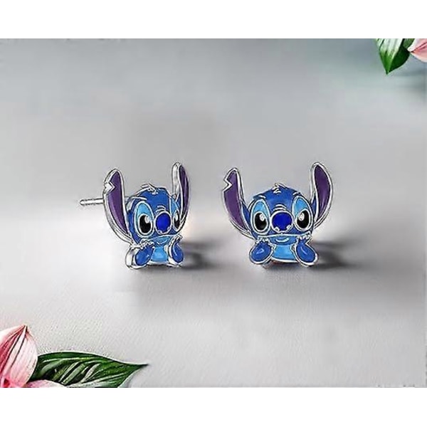 Ohana Betyder Familie Stitch Øreringe, Stitch Hoop Øreringe, Stitch Juleøreringe Smykker til Piger Kvinder