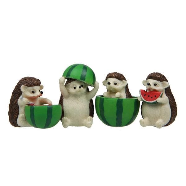 Pynt til bil og skrivebord - Helende og bedårende - til mikrolandskab 4pcs Hedgedog