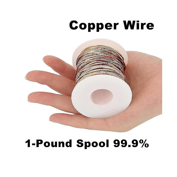 99,9 % pehmeää kuparilankaa, 18 Gauge / 1 mm halkaisija, 213 jalkaa / 65 m, 1 paunan kela puhdasta kuparilankaa