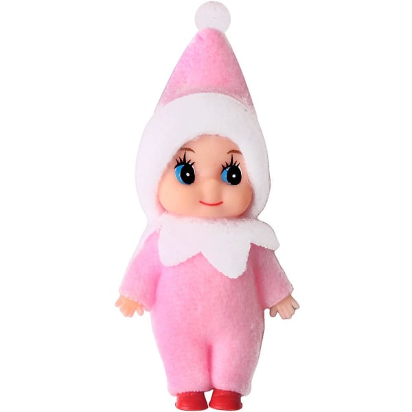 Christmas Baby Elf Doll Ornaments Hylle Dekorasjon Leke Barn Xmas Gift Pink