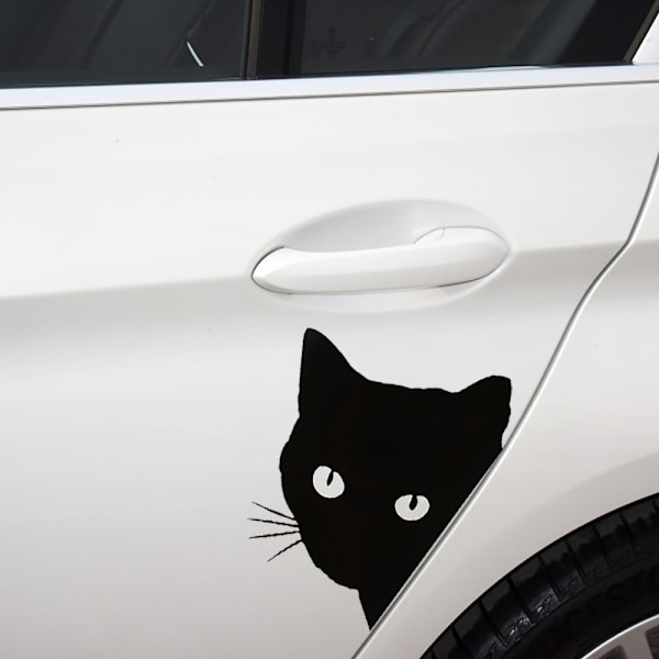 Peeking Cat Silhouette Decal Notebook Car Laptop