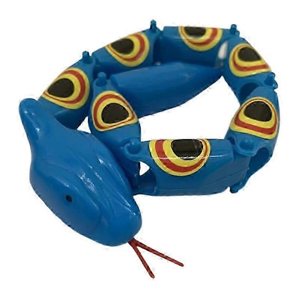 Vriden Ledad Orm Nostalgisk Lättviktig Plast Rolig Ledad Orm Skämtleksak för Nöje Blue