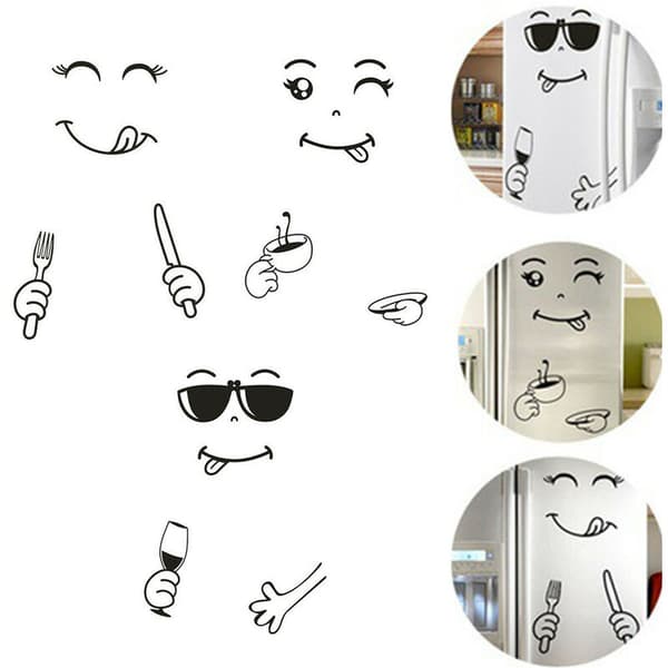 Söta kylskåpsmagneter Glad Yummy Face Kök Kylskåp Väggdekaler Konst