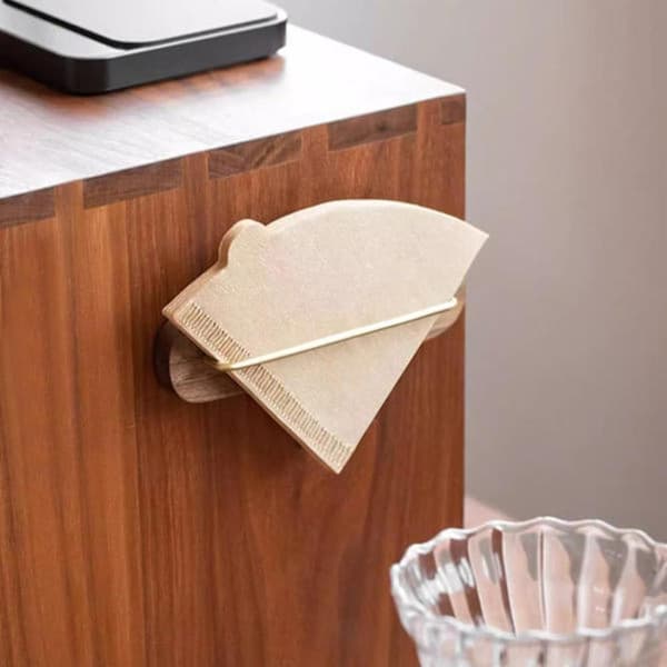 New 2-Pack Wall Mounted Coffee Filter Holder with Adhesive Stickers Conical Coffee Filter Holder Coffee Filter Holder